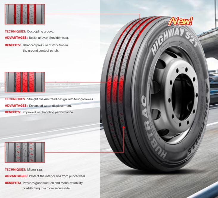 HubTrac Tires HIGHWAY Steer S21 295/75/22.5